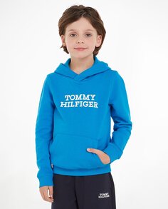 Толстовка с капюшоном и длинными рукавами для мальчика Tommy Hilfiger, синий