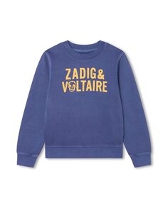 Толстовка для мальчика с круглым вырезом и надписью спереди Zadig &amp; Voltaire, синий