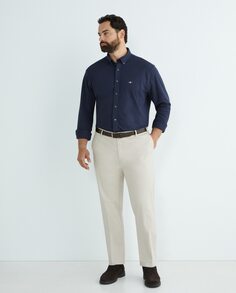 Мужская однотонная рубашка из пике большого размера Gant, синий