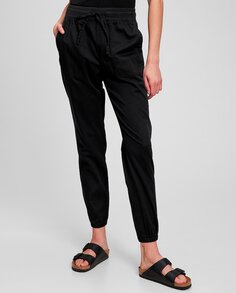 Женские брюки-джоггеры из твила Gap, черный