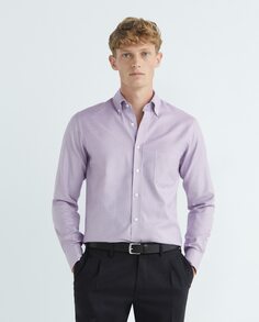 Мужская повседневная рубашка в клетку «гусиные лапки» Mirto, фиолетовый