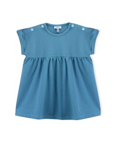 Платье из пике для девочки с короткими рукавами KNOT, синий