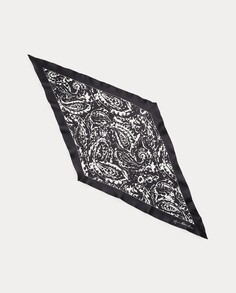 Женский шелковый шарф черного цвета с принтом Lauren Ralph Lauren, черный