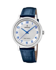 F20660/1 Petite синие кожаные мужские часы Festina, синий