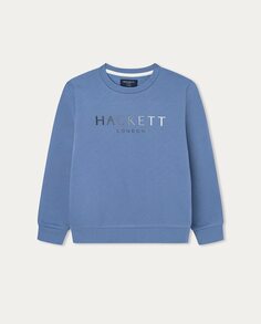 Толстовка для мальчика с круглым вырезом и логотипом Hackett Hackett, синий