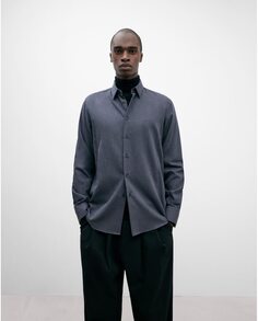 Мужская рубашка из 100% хлопка с длинным рукавом Adolfo Dominguez, серый