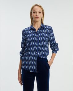 Женская рубашка с длинным рукавом с принтом Paz Torras, синий