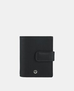 Черный кожаный кошелек с металлическим логотипом El Potro, черный