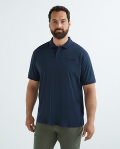 Мужская рубашка-поло классического кроя с короткими рукавами и флокированным логотипом на спине, большие размеры Hackett