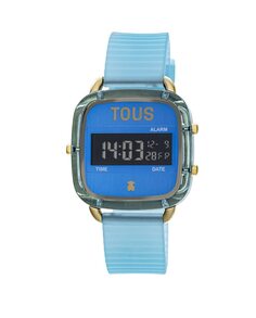 Цифровые женские часы D-Logo Fresh из поликарбоната с синим силиконовым ремешком Tous, синий