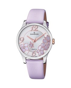 C4720/2 Newness фиолетовые кожаные женские часы Candino, фиолетовый