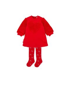 Платье из овчины с сердечками и колготками AGATHA RUIZ DE LA PRADA, красный