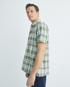Мужская рубашка с коротким рукавом с принтом Barbour, зеленый