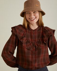 Женская рубашка из 100% хлопка с рюшами Yerse, мультиколор