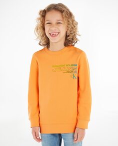 Оранжевая толстовка для мальчика Calvin Klein, оранжевый