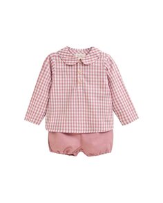 Комплект для мальчика из клетчатой ​​рубашки и шортиков Dadati, розовый