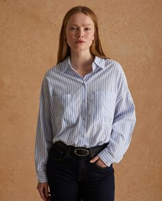 Женская рубашка из 100% хлопка с передними карманами Yerse, светло-синий