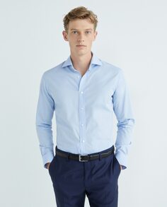 Классическая мужская рубашка в клетку с длинными рукавами Mirto, синий