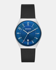 Экологичные мужские часы Grenen SKW6814 из черной кожи Skagen, черный