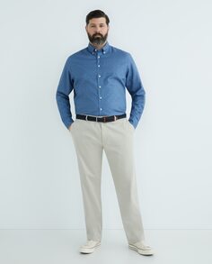 Мужская рубашка классического кроя с цветочным принтом больших размеров Hackett, синий