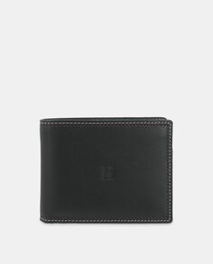 Черный кожаный кошелек в американском стиле на двенадцать карт El Potro, черный