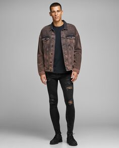 Экологичные черные мужские джинсы скинни Liam Jack &amp; Jones, черный