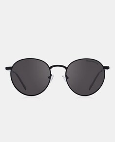 Круглые солнцезащитные очки из нержавеющей стали черного цвета Clandestine, черный