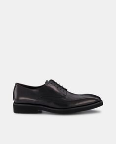 Мужские черные туфли на шнуровке из гладкой кожи на резиновой подошве Luis Gonzalo, черный