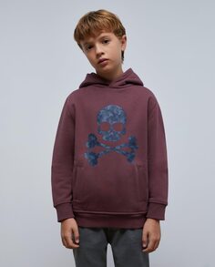 Толстовка для мальчика с капюшоном и карманом-кенгуру Scalpers, бордо