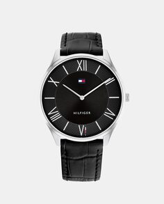 Becker 1710516 черные кожаные мужские часы Tommy Hilfiger, черный