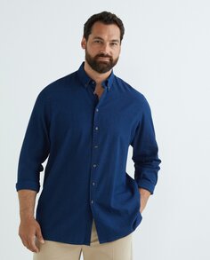 Мужская джинсовая рубашка классического кроя больших размеров Hackett, индиго