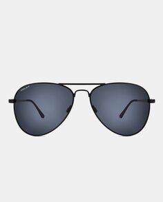 Черные металлические солнцезащитные очки-авиаторы унисекс Polar, черный