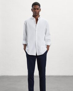 Мужская однотонная белая рубашка стандартного кроя Ecoalf, белый