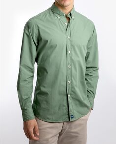 Однотонная мужская повседневная рубашка оливкового цвета Wickett Jones, зеленый