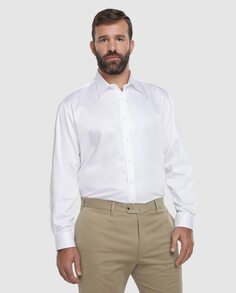 Классическая однотонная белая мужская рубашка больших размеров Mirto, белый