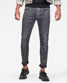 Мужские зауженные черные джинсы 3301 G-Star Raw, черный