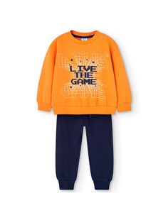 Комплект для мальчика из свитшота и спортивных штанов Boboli, оранжевый