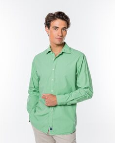 Гладкая тонкая мягкая мужская рубашка зеленого цвета Wickett Jones, зеленый