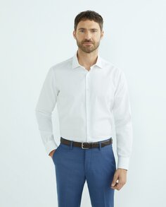 Мужская классическая рубашка из твила классического кроя Roberto Verino, светло-синий