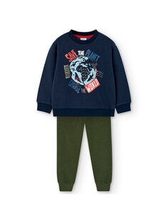 Комплект для мальчика из свитшота и спортивных штанов Boboli, темно-синий