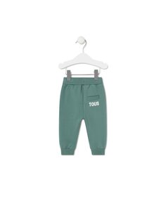 Однотонные детские спортивные штаны из хлопка Tous, зеленый