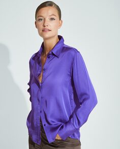 Атласная женская рубашка с длинным рукавом Trucco, фиолетовый