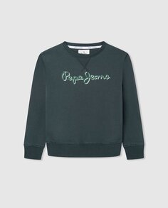 Базовый свитшот для мальчика Pepe Jeans, темно-зеленый