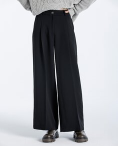 Однотонные и широкие женские брюки Naulover, черный