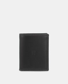 Черный кожаный вертикальный кошелек на двенадцать карт El Potro, черный