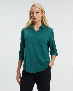 Женская рубашка с длинными рукавами и карманами Paz Torras, зеленый