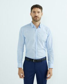 Мужская спортивная рубашка приталенного кроя с геометрическим принтом Roberto Verino, синий