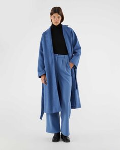 Женские прямые классические брюки со складками Compañía Fantástica, синий Compania Fantastica