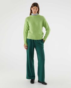 Женские прямые классические брюки со складками Compañía Fantástica, зеленый Compania Fantastica