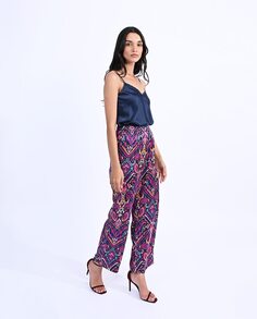Женские длинные широкие брюки с принтом Molly Bracken, фиолетовый